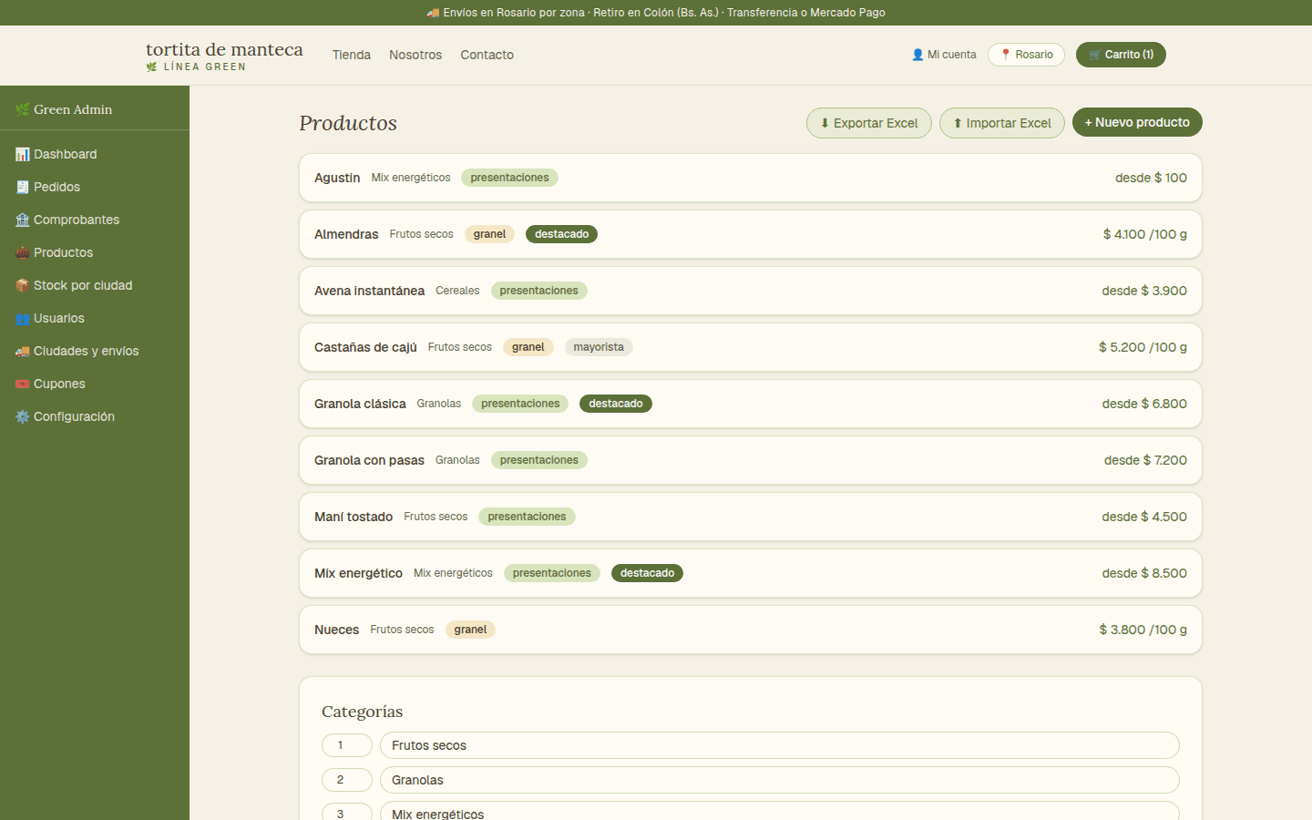 Complete admin panel